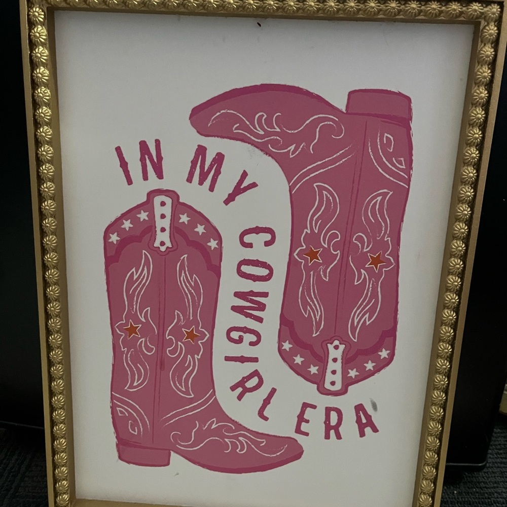Pink Western Boot Art Print